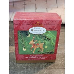 Hallmark 2000 ringing reindeer ornament Xmas decor